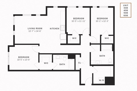 Coen 3 Bedroom D1 1349 SF